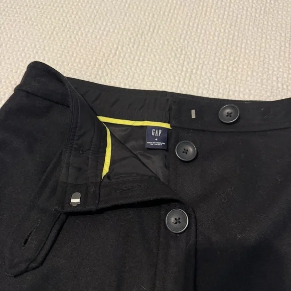 GAP womens black mini skirt 4 wool blend button up fully lined Y2K 90s 2000s - Picture 8 of 15